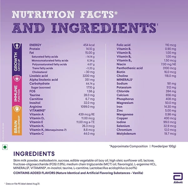 PediaSure Health and Nutrition Drink Powder for Kids Growth (Vanilla), 1 kg-4.webp